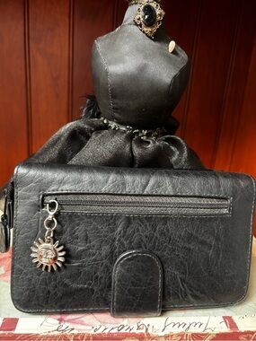 Vintage RGA Black Clutch Faux Leather Purse /Checkbook - Never Used - New